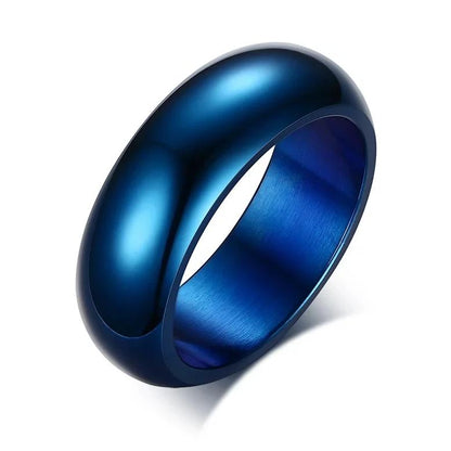 Metallic Blue Titanium Ring