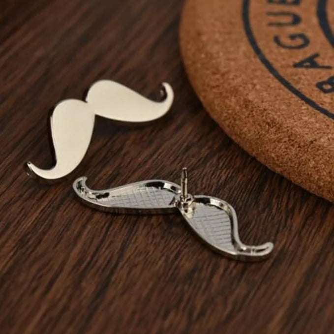 Silver Mustache brooch lapel pin for men online in Pakistan