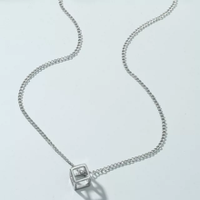 Load image into Gallery viewer, Retro Hollow Silver Cube Pendant For Men