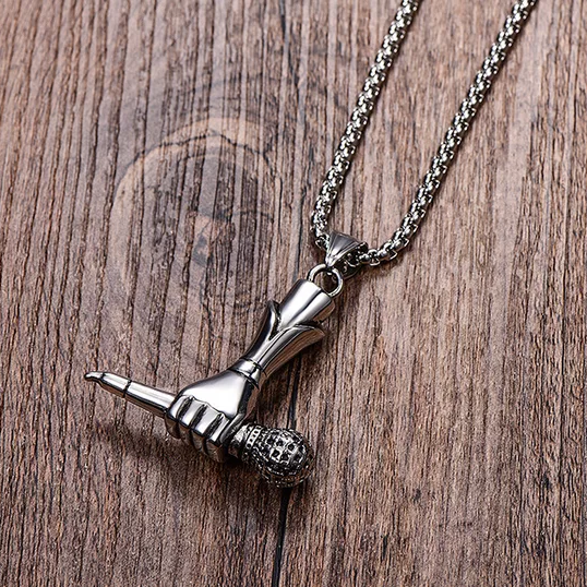 microphone pendant necklace for men online in Pakistan