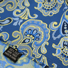 Load image into Gallery viewer, Buy Sea Green and yellow gold Paisley polka dots Pocket Square Online In Pakistan