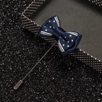 blue bow flower lapel pin brooch online in pakistan