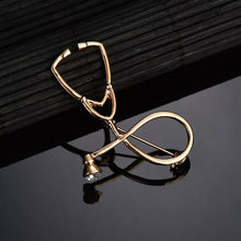 Load image into Gallery viewer, Stethoscope Gold Lapel Pin For Men/Women