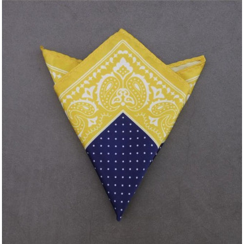 Yellow And Blue Pocket Square