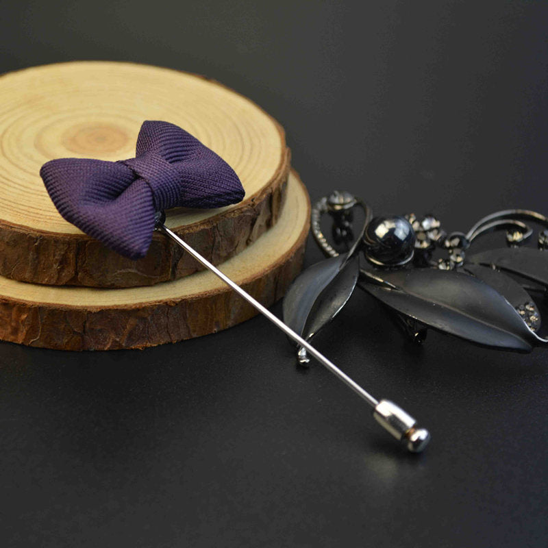 Purple bow lapel pin for men online in pakistan