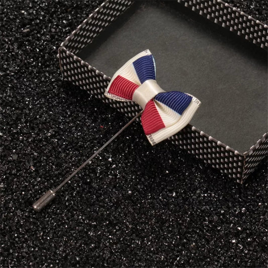 blue red bow lapel pin for men online in pakistan