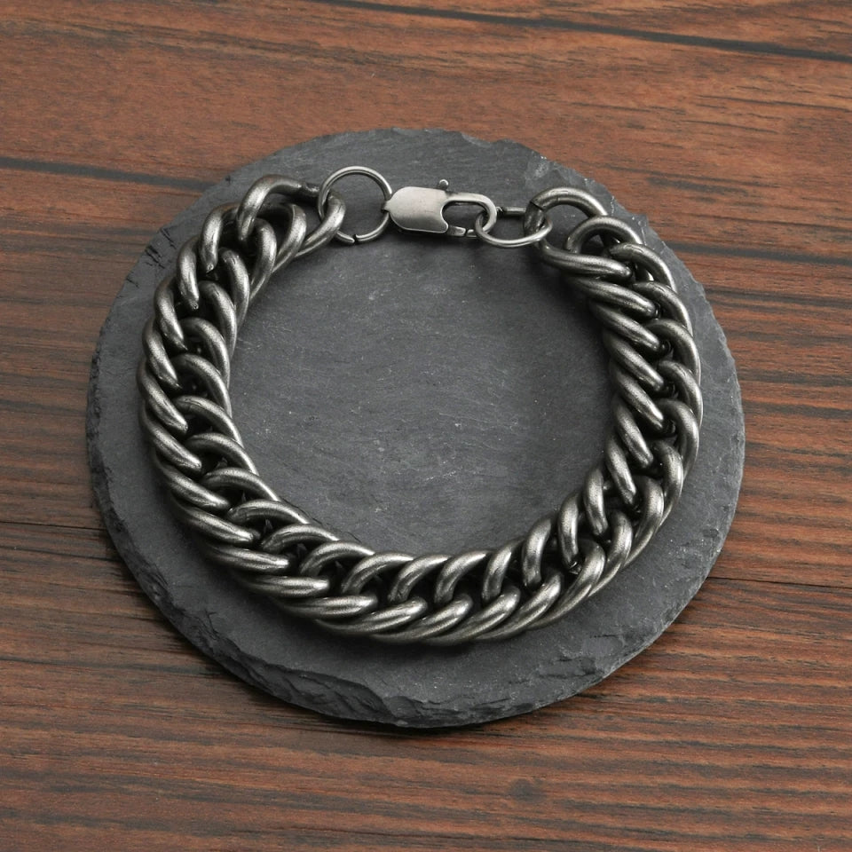 Heavy Round Curb Link Chain Bracelet For Men