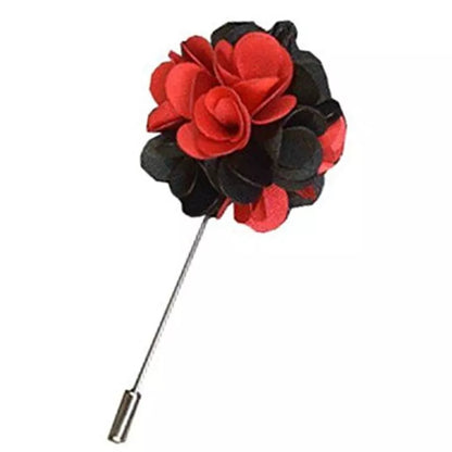Two Tone Silk Flower Lapel Pin For Men