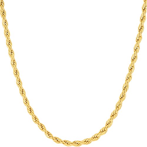 2mm golden rope neck chain for men online in Pakistan