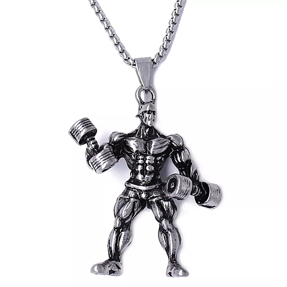 Body Builder With Dumbell Pendant (Gun Black) – The Dapper Shop