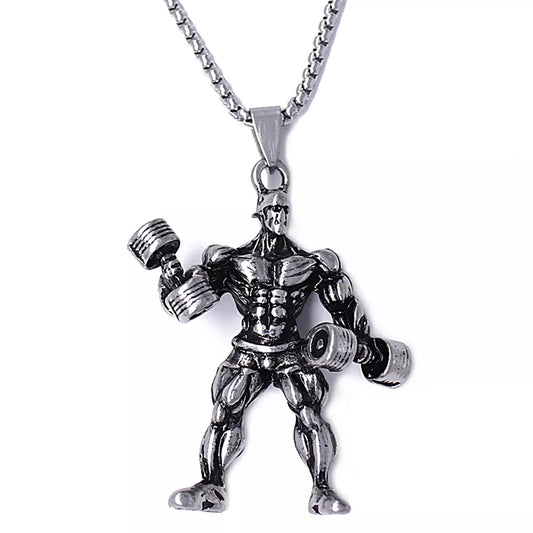 Body Builder With Dumbell Pendant (Gun Black)