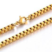 Load image into Gallery viewer, 3mm Golden Box Chain Necklace For Men Women