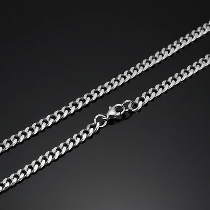 5mm silver Stainless Steel curb link neck chain for men in Pakistan