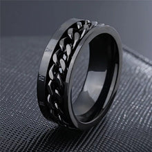 Load image into Gallery viewer, Black Rotating Spinner Ring For Men
