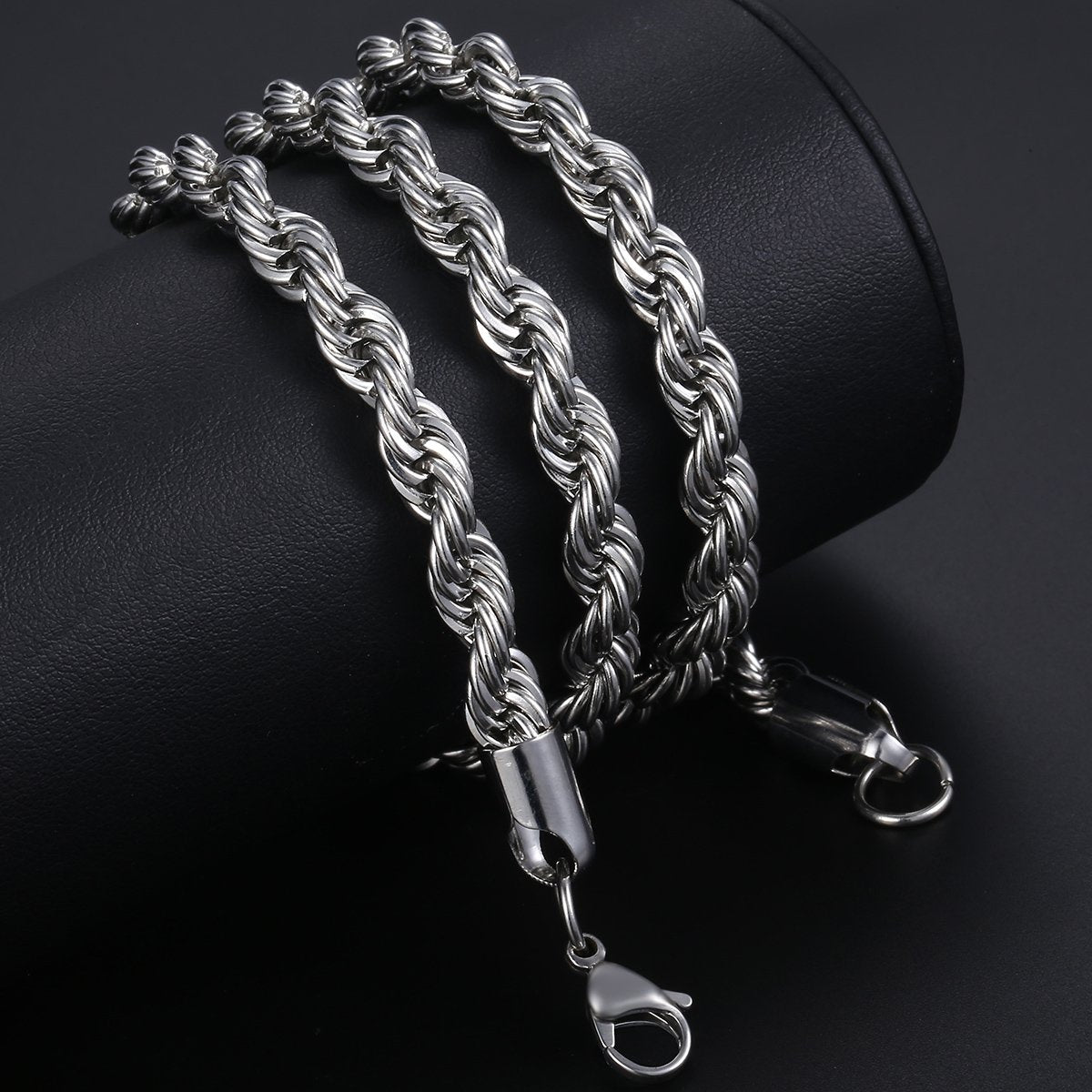 6mm stainless steel rope neck chain for men online in pakistan