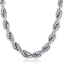 Load image into Gallery viewer, 6mm Silver twisted rope neck chain for men in pakistan