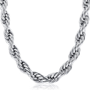 6mm Silver twisted rope neck chain for men in pakistan