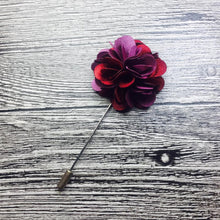 Load image into Gallery viewer, red purpe flower lapel pin brooch online in pakistan