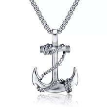 Load image into Gallery viewer, Silver Anchor Pendant Necklace for Men Women