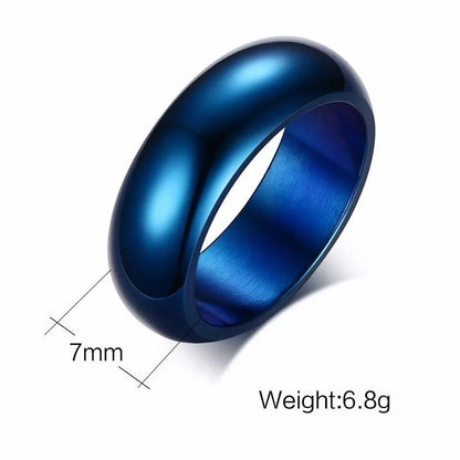 Metallic Blue Titanium Ring