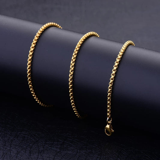 2mm golden box chain for men In Pakistan