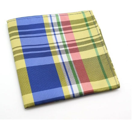 yellow Blue Pattern Pocket Square in Pakistan