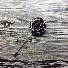Load image into Gallery viewer, Coffee Brown Flower Lapel Pin
