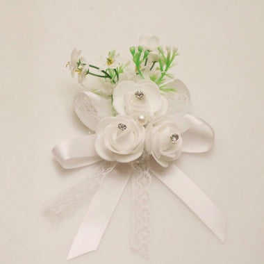 White Flower Wedding Corsage For Men