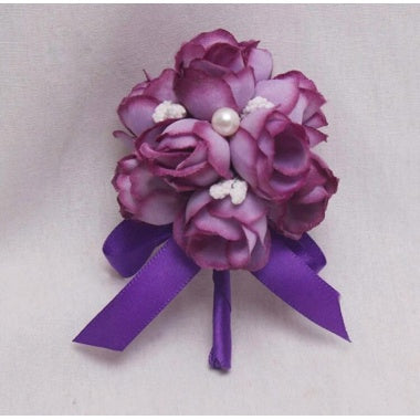 Purple Wedding Boutonniere Corsage For Men's Suit