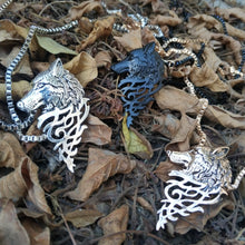 Load image into Gallery viewer, Silver Wolfhead Pendant