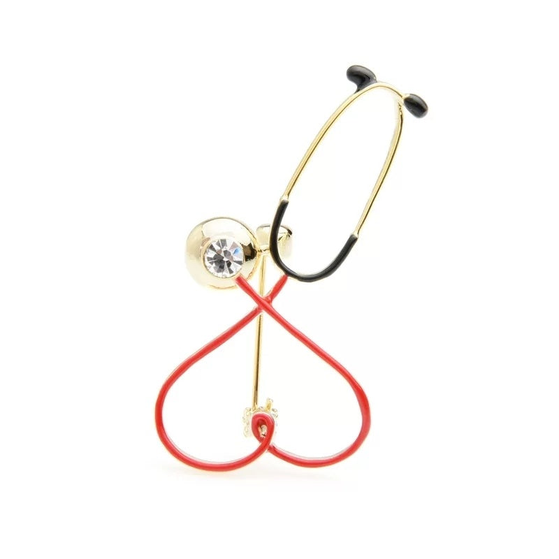 Medical Doctor Stethoscope Brooch Lapel Pin for Men Women