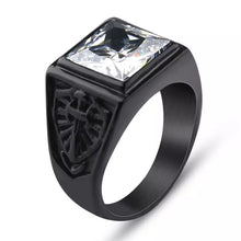Load image into Gallery viewer, White Crystal Titanium Ring