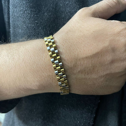 stainless Steel Golden Silver Rolex jubilee Bracelet for men Online In Pakistan