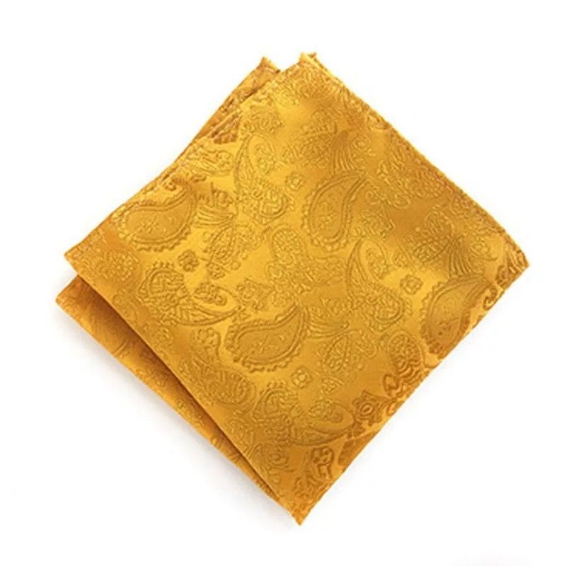 Yellow Golden Paisley Floral Pocket Square For Men online in Pakistan