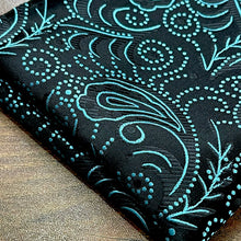 Load image into Gallery viewer, Blue and Black Paisley Floral Pocket Square For Men