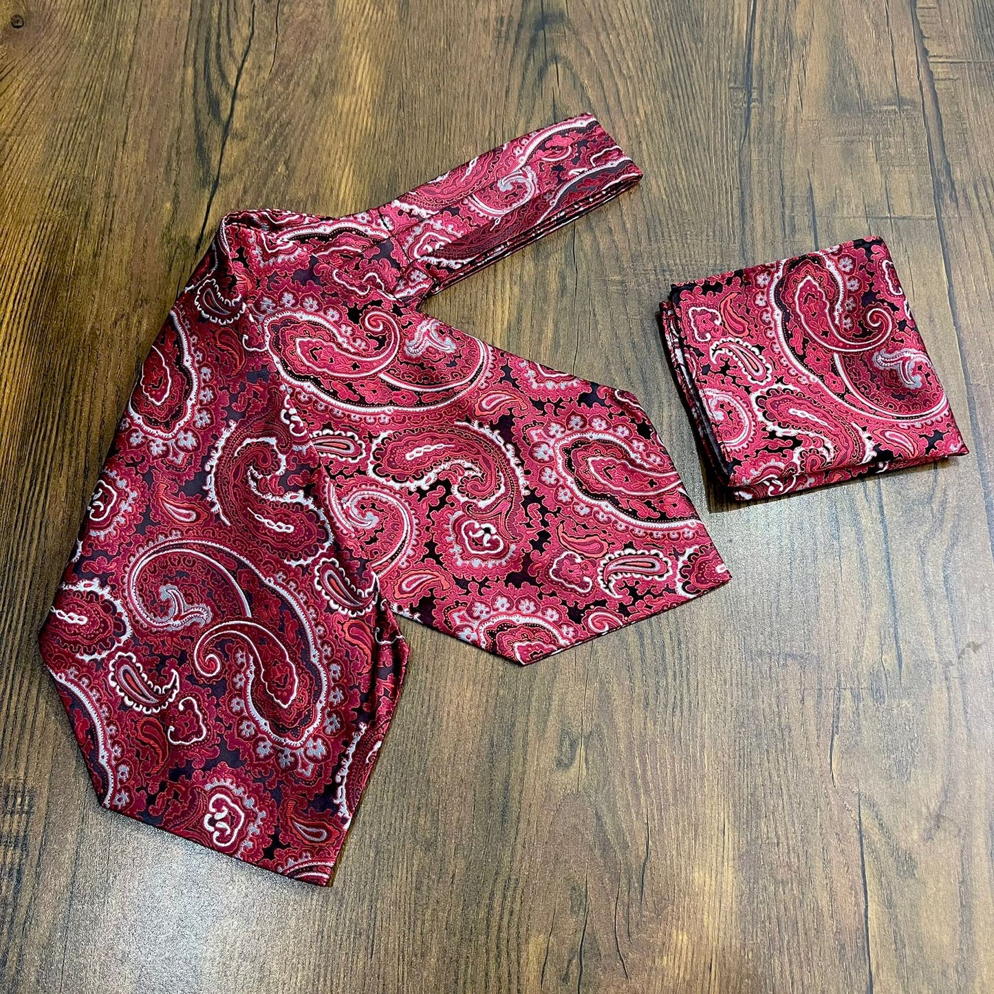 red ascot tie for men
