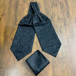 Black Silk Ascot cravat tie online In Pakistan
