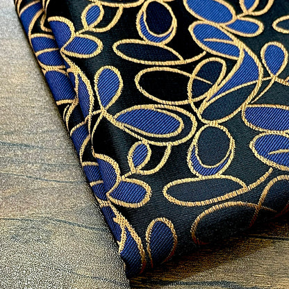 Blue and Gold Paisley Floral Pocket Square For Men online in Pakistan