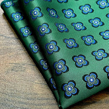 Load image into Gallery viewer, Green Floral Pocket square for men suit online in Pakistan