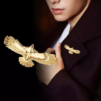 Golden flying eagle brooch lapel pin for men suit in Pakistan