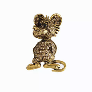 Golden mouse Brooch Lapel Pin For Men