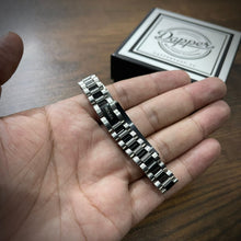 Load image into Gallery viewer, Black Silver Jubilee Chain Bracelet For Men Online In Pakistan