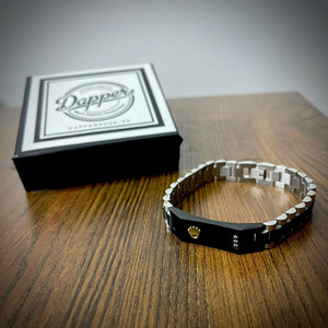 Stainless Steel Black Silver Rolex Crown Jubilee Bracelet For Men Women
