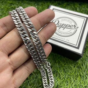 10mm Silver Cuban Neck Chain For Men