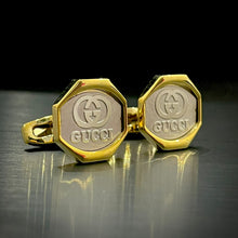 Load image into Gallery viewer, Gucci Silver Golden branded cufflinks for men online in Pakistan