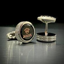 Load image into Gallery viewer, ROLEX silver cufflinks for men online in Pakistan