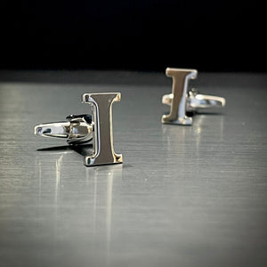 I Letter Alphabet Silver Cufflink