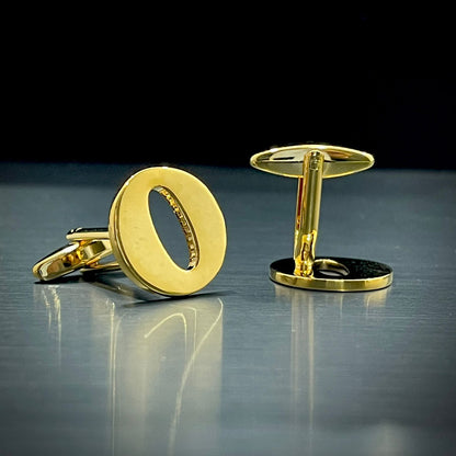 O Letter Alphabet Name Initial Golden Cufflinks For Men Online In Pakistan