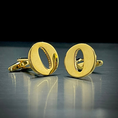 O Letter Alphabet Name Initial Golden Cufflinks For Men Online In Pakistan