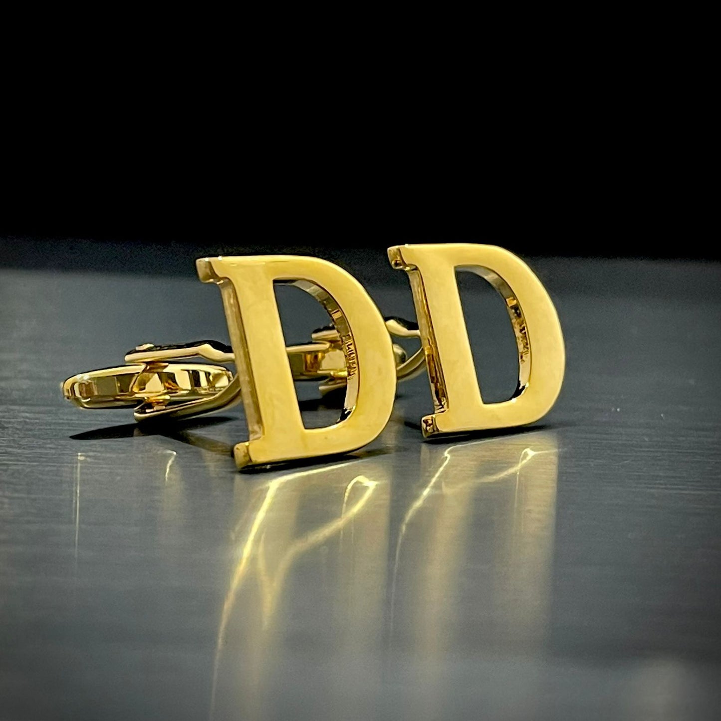 D Letter Alphabet Name Initial Golden Cufflinks For Men Online In Pakistan